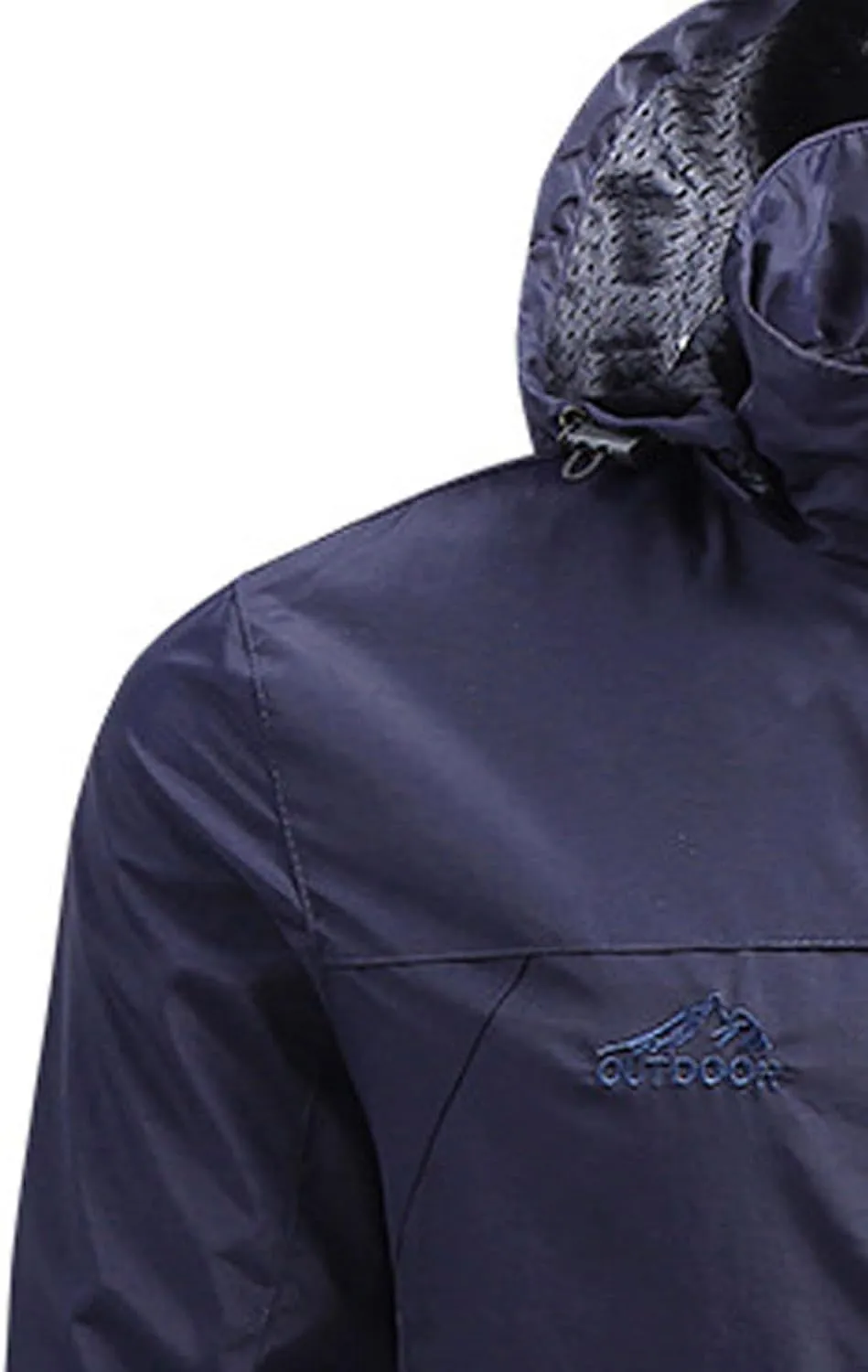 Rain Jacket Mens Water Lightweight Hooded Hiking Running Jackets Water Resistant Fall Full Zip Windbreaker Sportwear