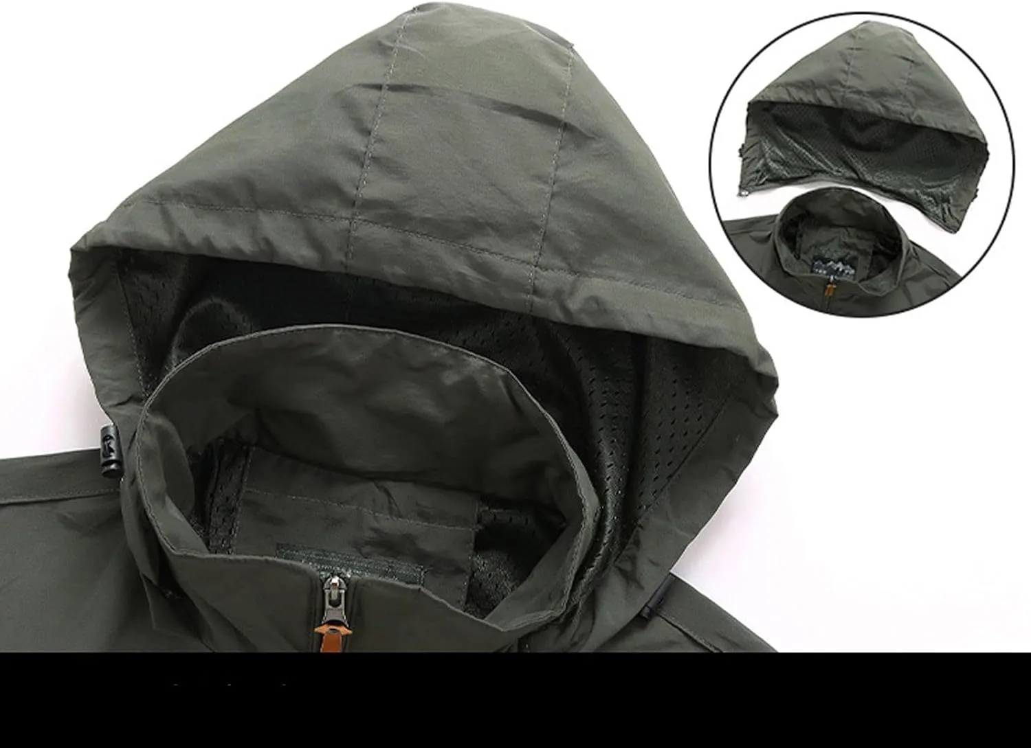 Rain Jacket Mens Water Lightweight Hooded Hiking Running Jackets Water Resistant Fall Full Zip Windbreaker Sportwear