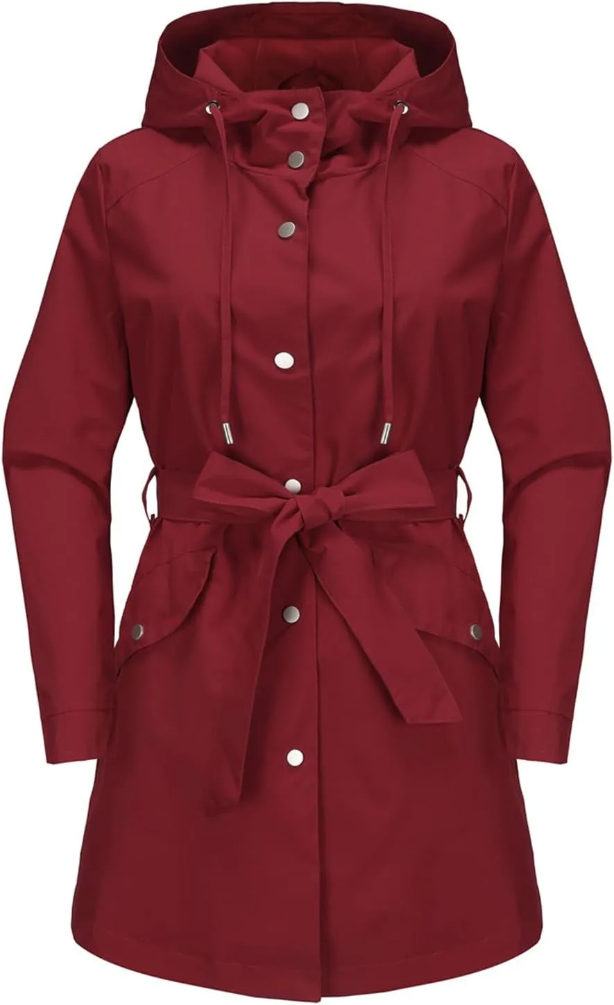 Rain Jacket Women Lightweight Waterproof Raincoat Hooded Windbreaker Waterproof Jackets with Pockets 2024