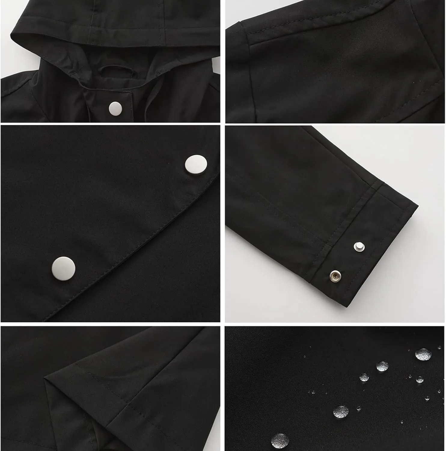 Rain Jacket Women Lightweight Waterproof Raincoat Hooded Windbreaker Waterproof Jackets with Pockets 2024