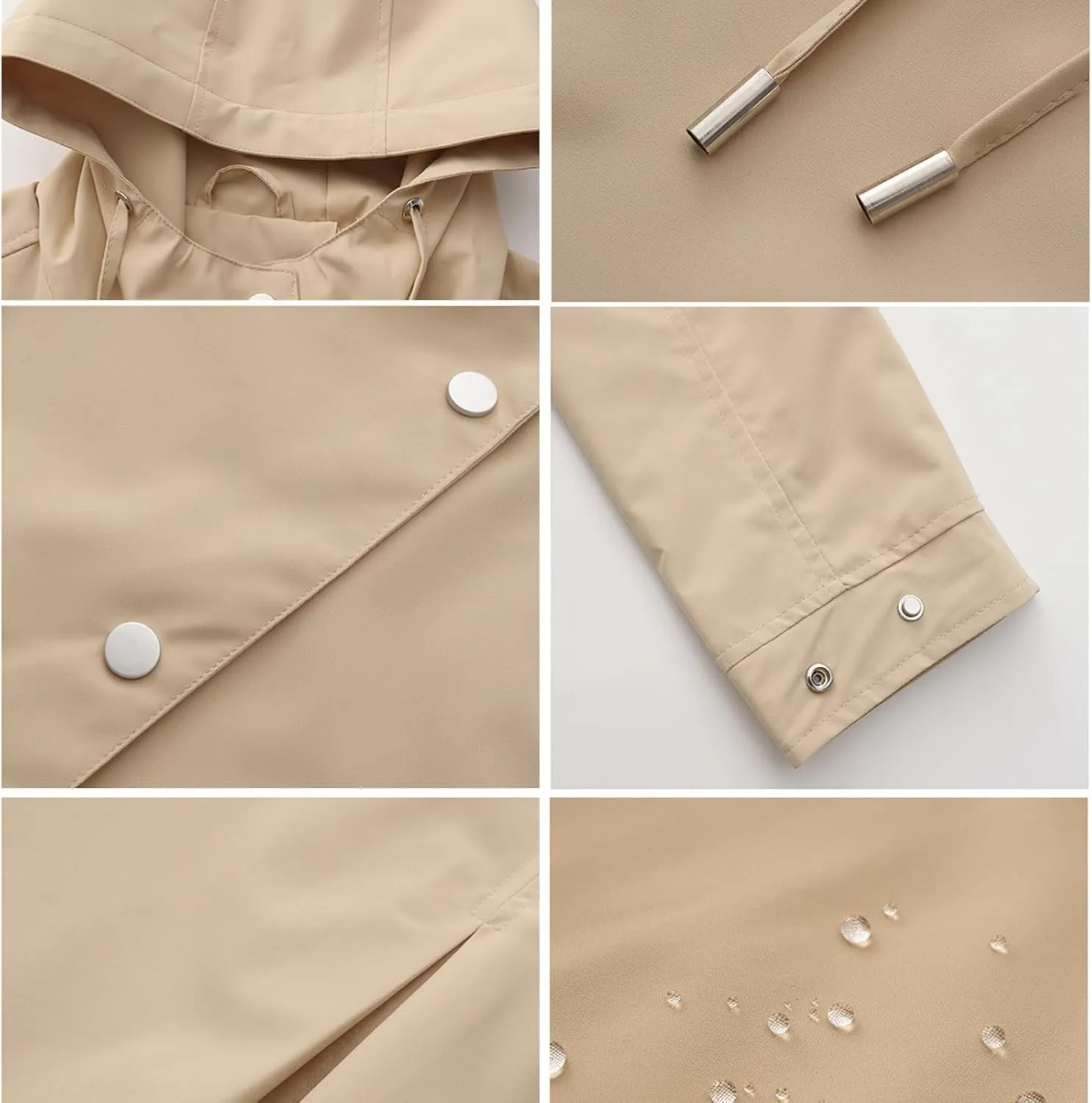 Rain Jacket Women Lightweight Waterproof Raincoat Hooded Windbreaker Waterproof Jackets with Pockets 2024