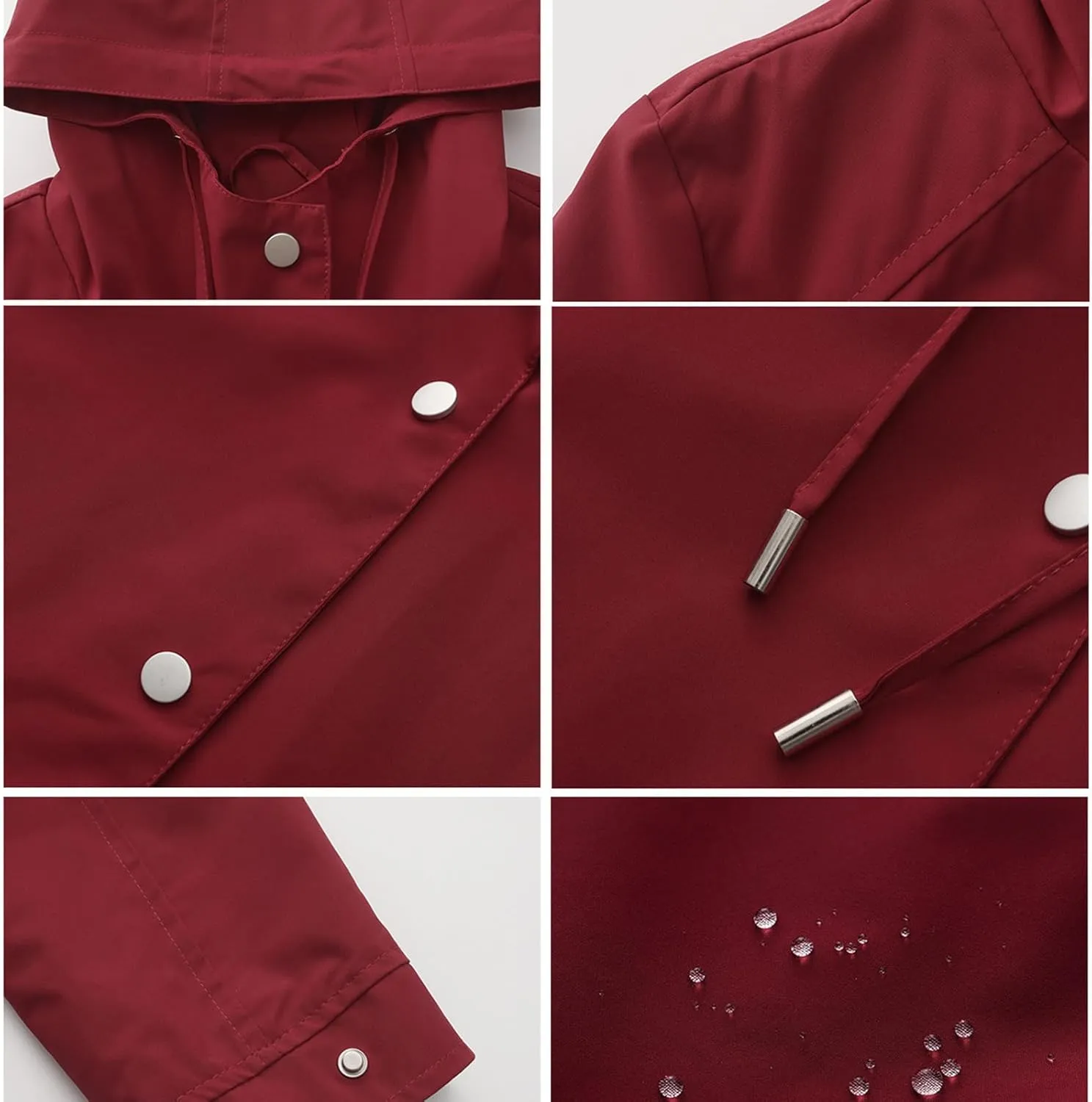 Rain Jacket Women Lightweight Waterproof Raincoat Hooded Windbreaker Waterproof Jackets with Pockets 2024