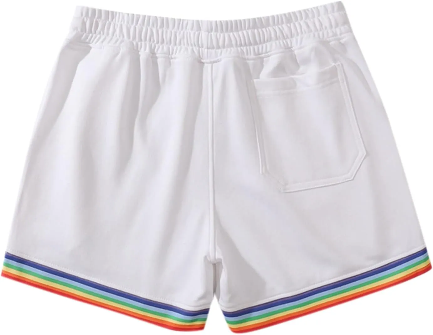 Rainbow Shorts Men Casual Elastic Waist Pride Short Pants Outdoor Workout Jogger Drawstring Pockets Flat Front Sweatpants