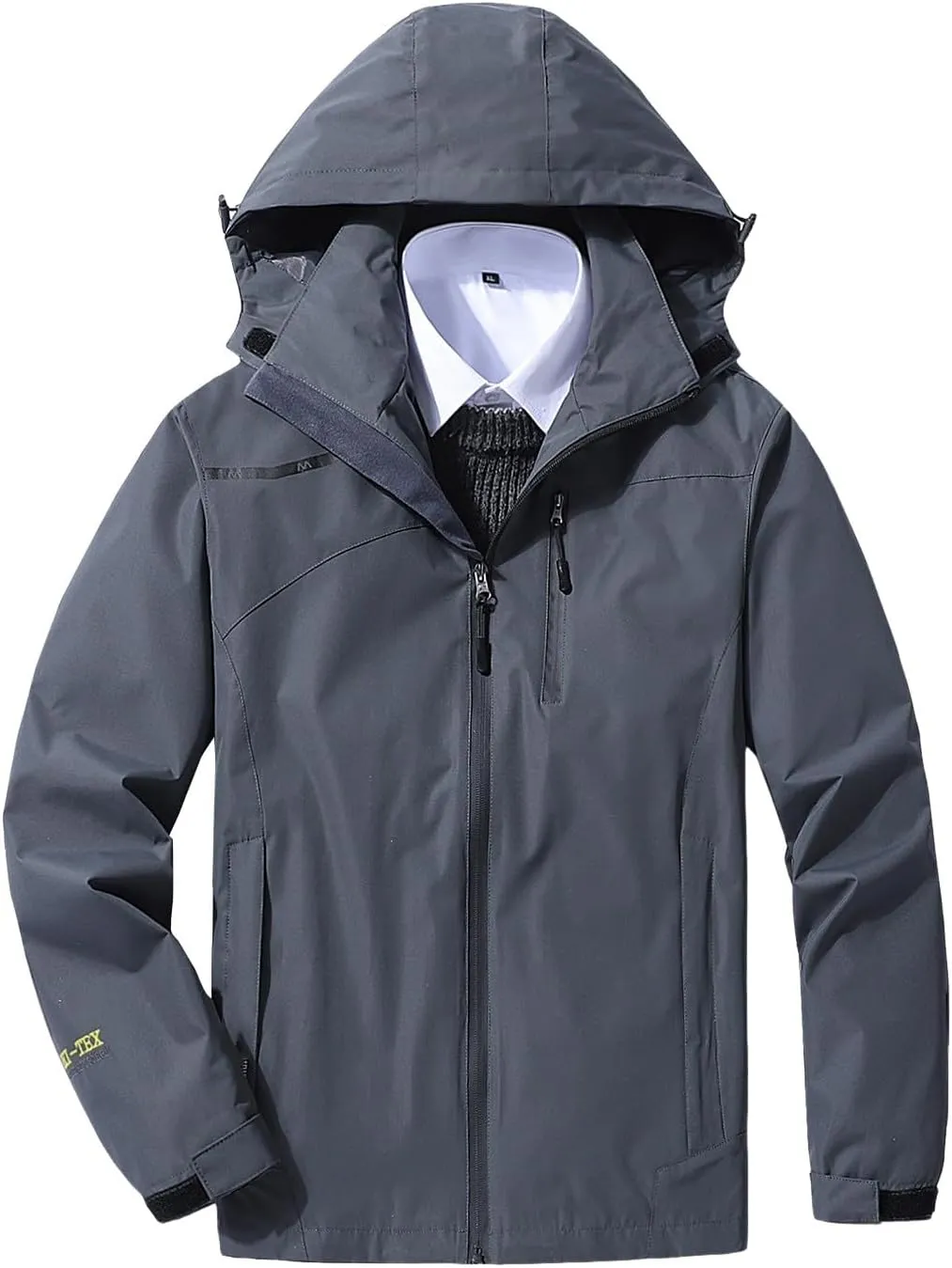 Raincoat for Men Hooded with Pockets Windproof Lightweight Windbreaker Active Outdoor Golf Cycling Running Jackets