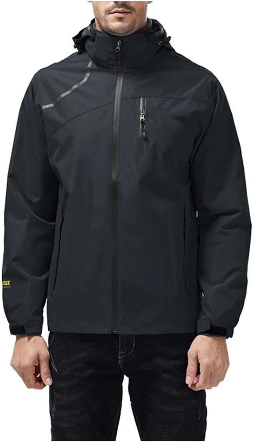 Raincoat for Men Hooded with Pockets Windproof Lightweight Windbreaker Active Outdoor Golf Cycling Running Jackets