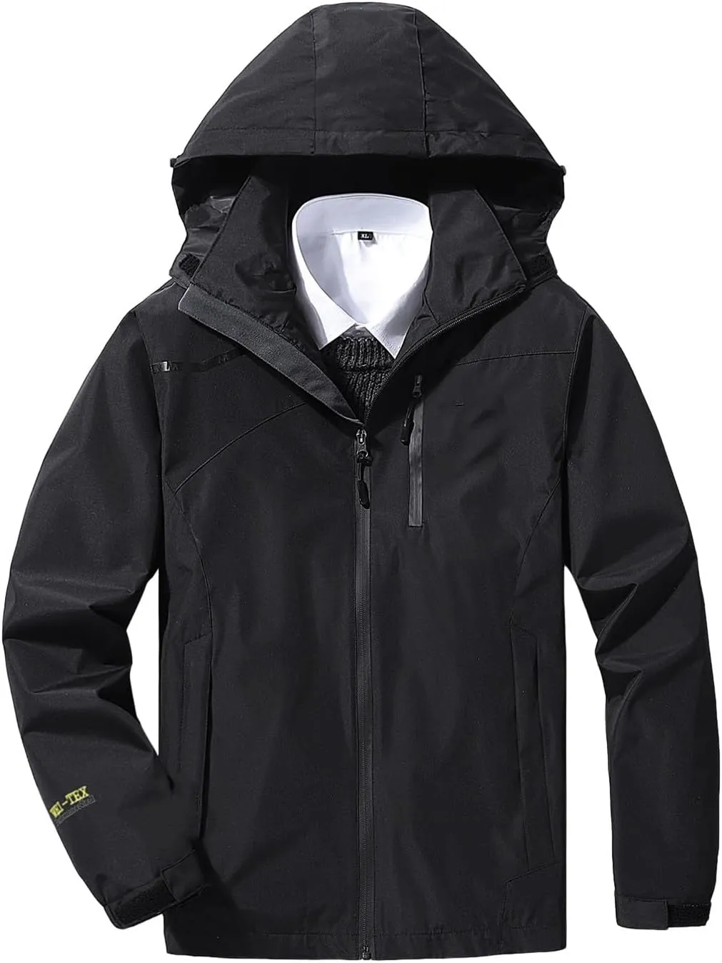 Raincoat for Men Hooded with Pockets Windproof Lightweight Windbreaker Active Outdoor Golf Cycling Running Jackets