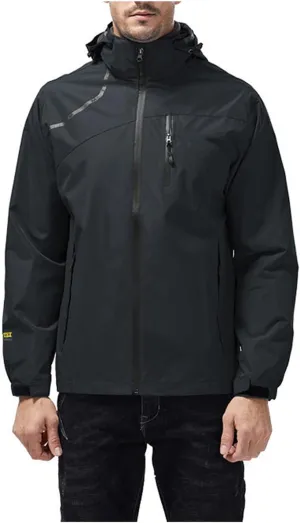 Raincoat for Men Hooded with Pockets Windproof Lightweight Windbreaker Active Outdoor Golf Cycling Running Jackets