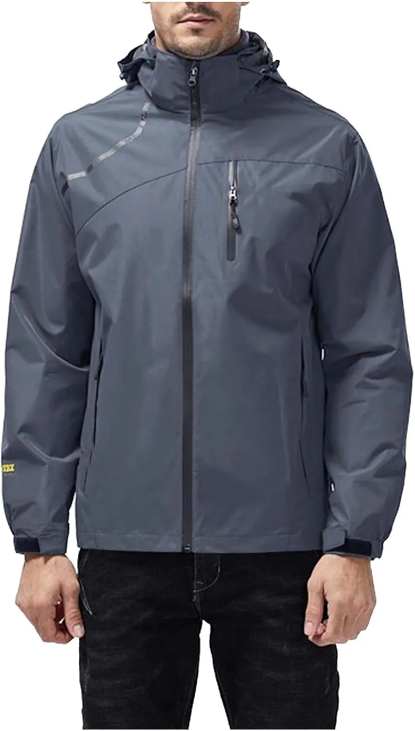 Raincoat for Men Hooded with Pockets Windproof Lightweight Windbreaker Active Outdoor Golf Cycling Running Jackets