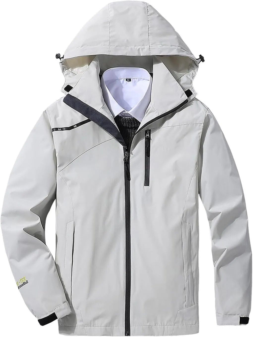 Raincoat for Men Hooded with Pockets Windproof Lightweight Windbreaker Active Outdoor Golf Cycling Running Jackets