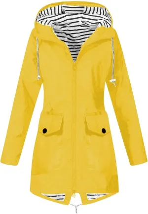 Raincoat Hoodie for Women Rain Coats Outdoor Plus Medium and Long Rain Jackets Waterproof with Hood