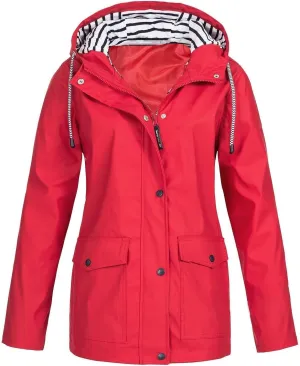 Raincoats for Women Waterproof Jackets Hooded Trench Coats Winter Fall Travel Hiking Windbreaker Outerwear with Hood