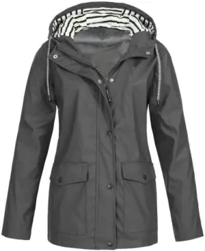 Raincoats for Women Waterproof Jackets Hooded Trench Coats Winter Fall Travel Hiking Windbreaker Outerwear with Hood