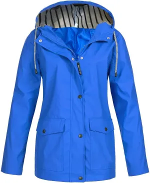 Raincoats for Women Waterproof Jackets Hooded Trench Coats Winter Fall Travel Hiking Windbreaker Outerwear with Hood
