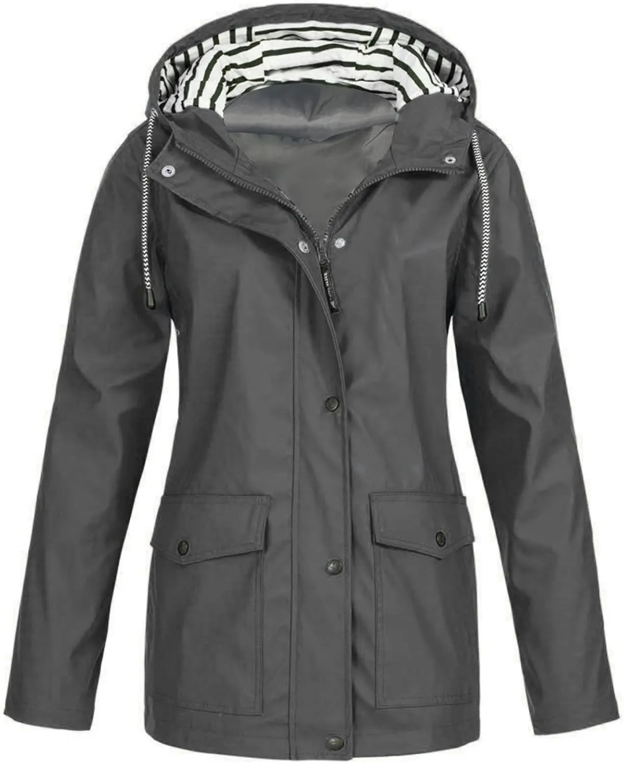 Raincoats for Women Waterproof Jackets Hooded Trench Coats Winter Fall Travel Hiking Windbreaker Outerwear with Hood