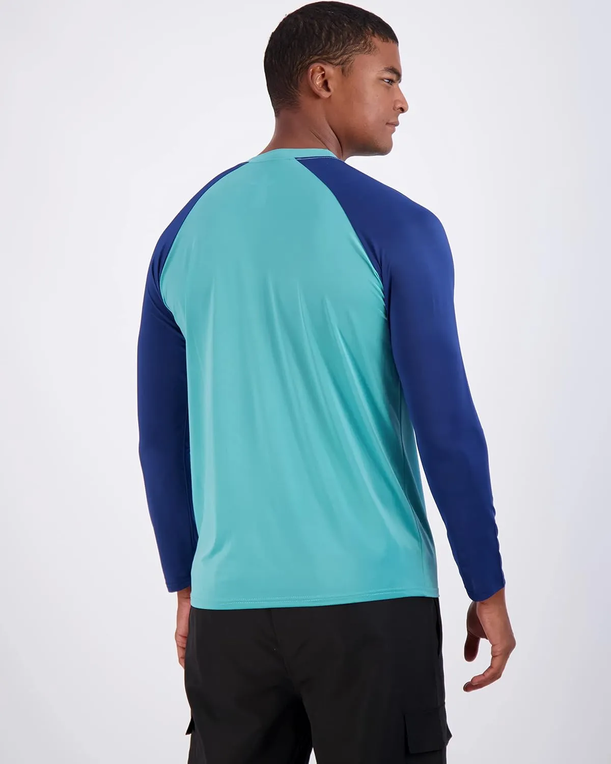 Real Essentials 4 Pack: Mens Long Sleeve Rash Guard Shirt Running Swimwear UPF 50  Sun Protection (Big & Tall)