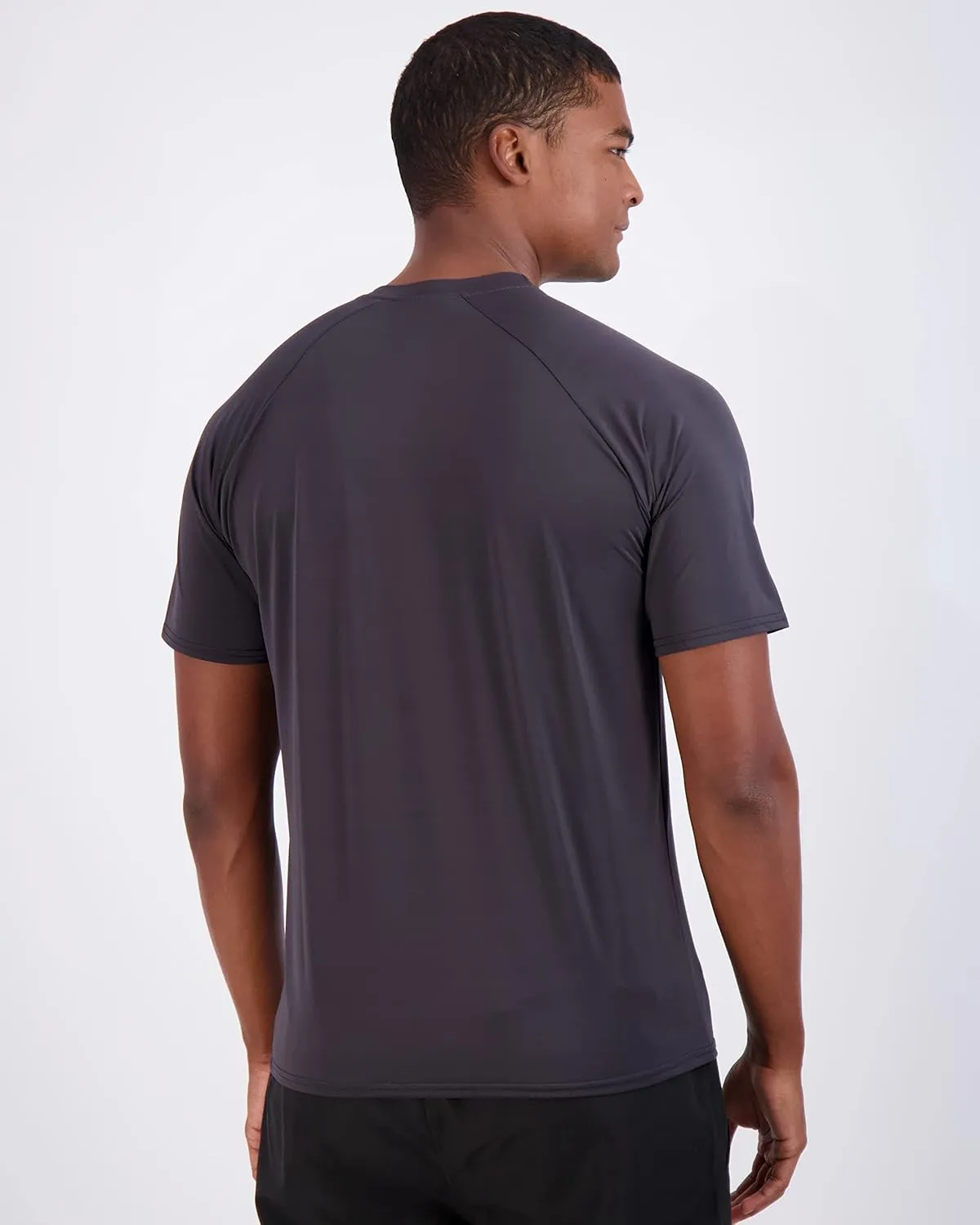 Real Essentials 4 Pack: Mens Short Sleeve Rash Guard Shirt Quick Dry UPF 50  Sun Protection Swim (Available in Big & Tall)