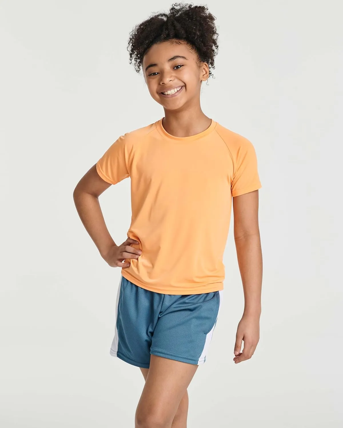 Real Essentials 5 Pack Girls' Short Sleeve UPF Sun Protective Rashguard Swim Shirt Active Athletic (Ages 4-16)