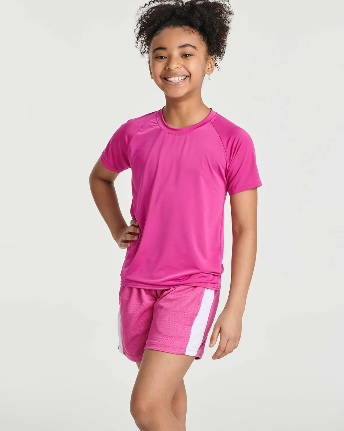 Real Essentials 5 Pack Girls' Short Sleeve UPF Sun Protective Rashguard Swim Shirt Active Athletic (Ages 4-16)