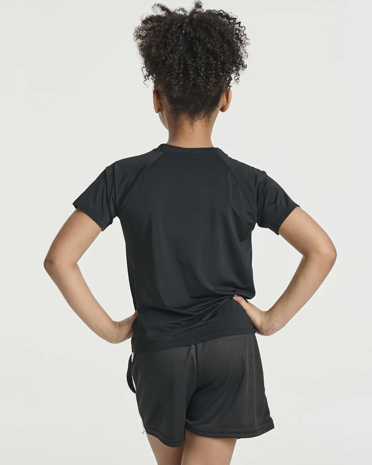 Real Essentials 5 Pack Girls' Short Sleeve UPF Sun Protective Rashguard Swim Shirt Active Athletic (Ages 4-16)