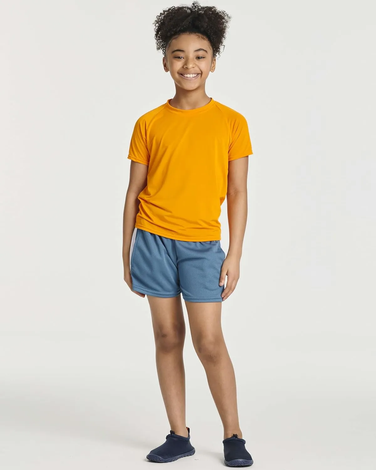 Real Essentials 5 Pack Girls' Short Sleeve UPF Sun Protective Rashguard Swim Shirt Active Athletic (Ages 4-16)