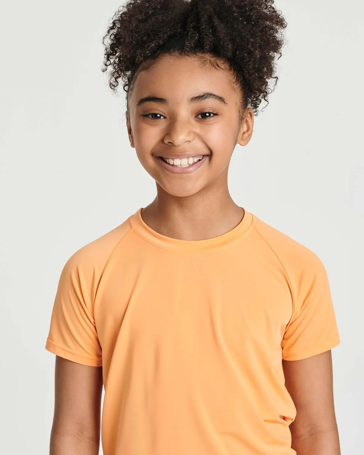 Real Essentials 5 Pack Girls' Short Sleeve UPF Sun Protective Rashguard Swim Shirt Active Athletic (Ages 4-16)