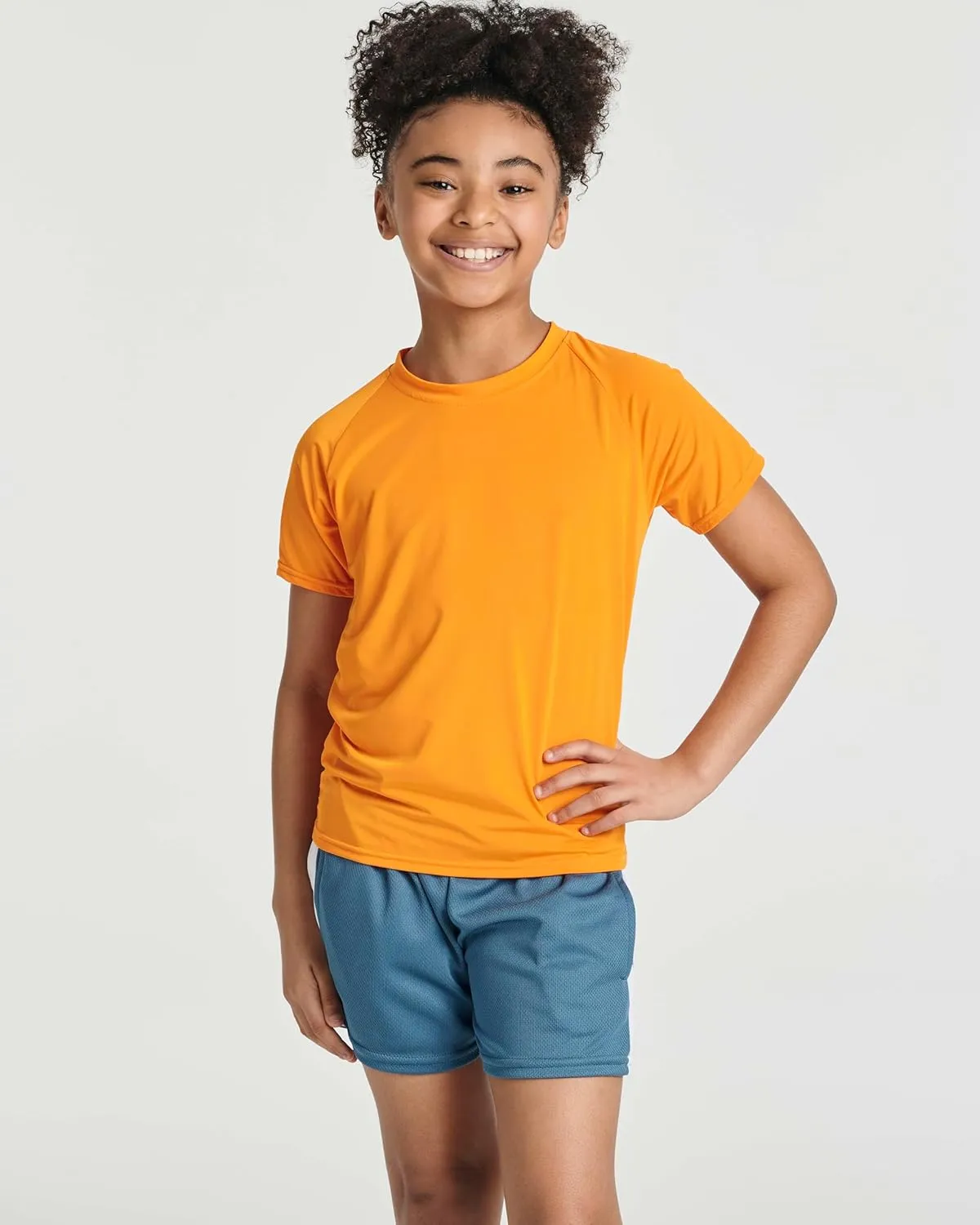 Real Essentials 5 Pack Girls' Short Sleeve UPF Sun Protective Rashguard Swim Shirt Active Athletic (Ages 4-16)