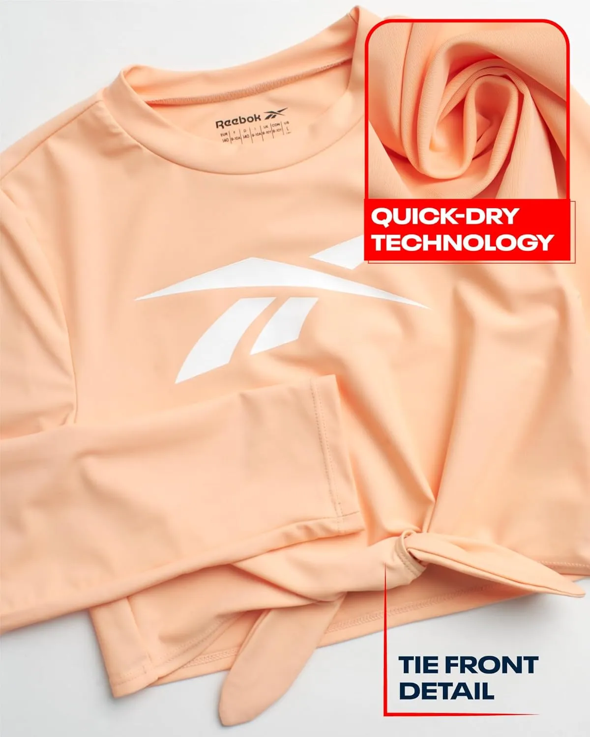 Reebok Girls' Rash Guard Set - 3 Piece UPF 50  Long Sleeve Swim Shirt with Bikini Swimsuit - Swimwear Set for Girls (4-16)