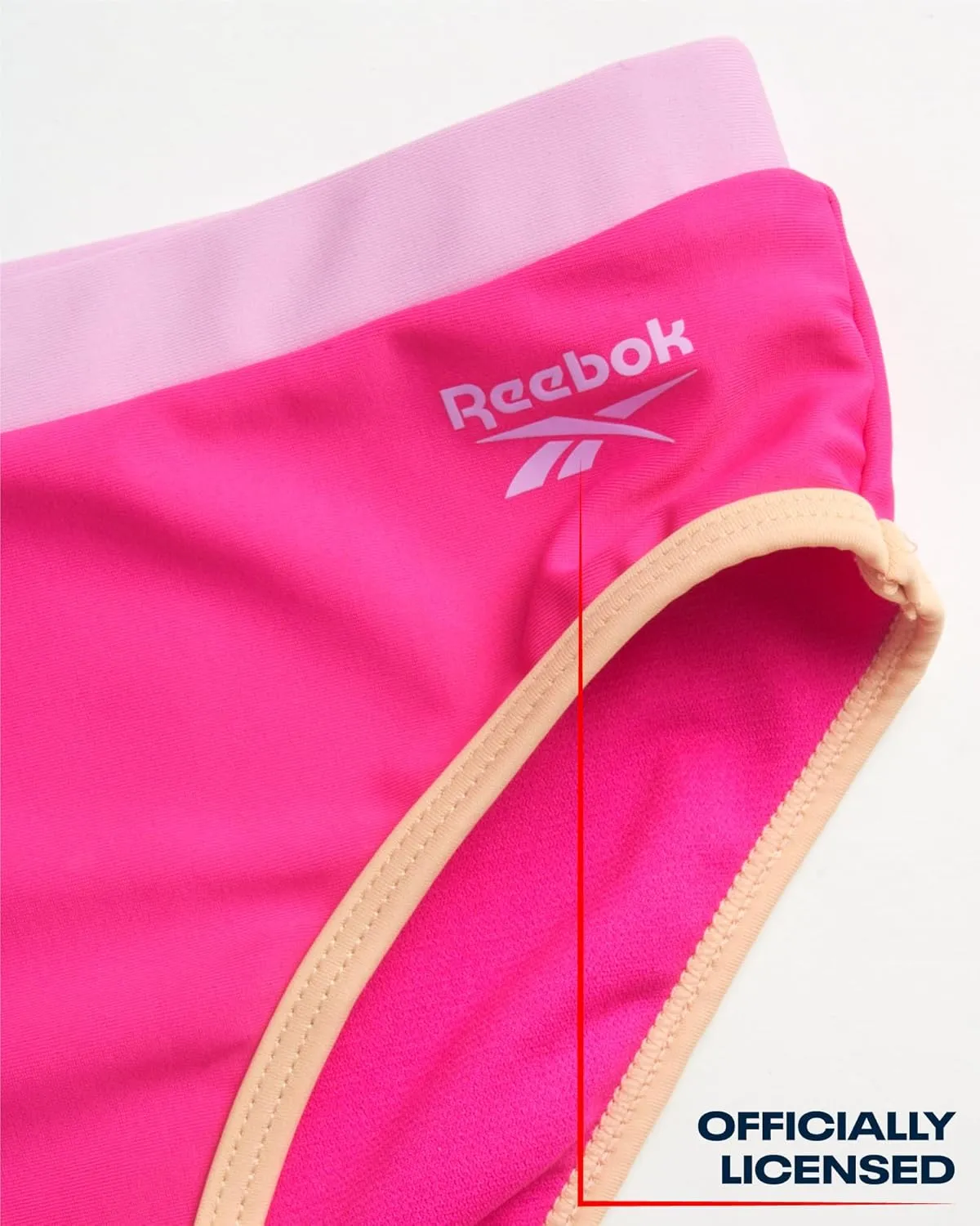Reebok Girls' Rash Guard Set - 3 Piece UPF 50  Long Sleeve Swim Shirt with Bikini Swimsuit - Swimwear Set for Girls (4-16)