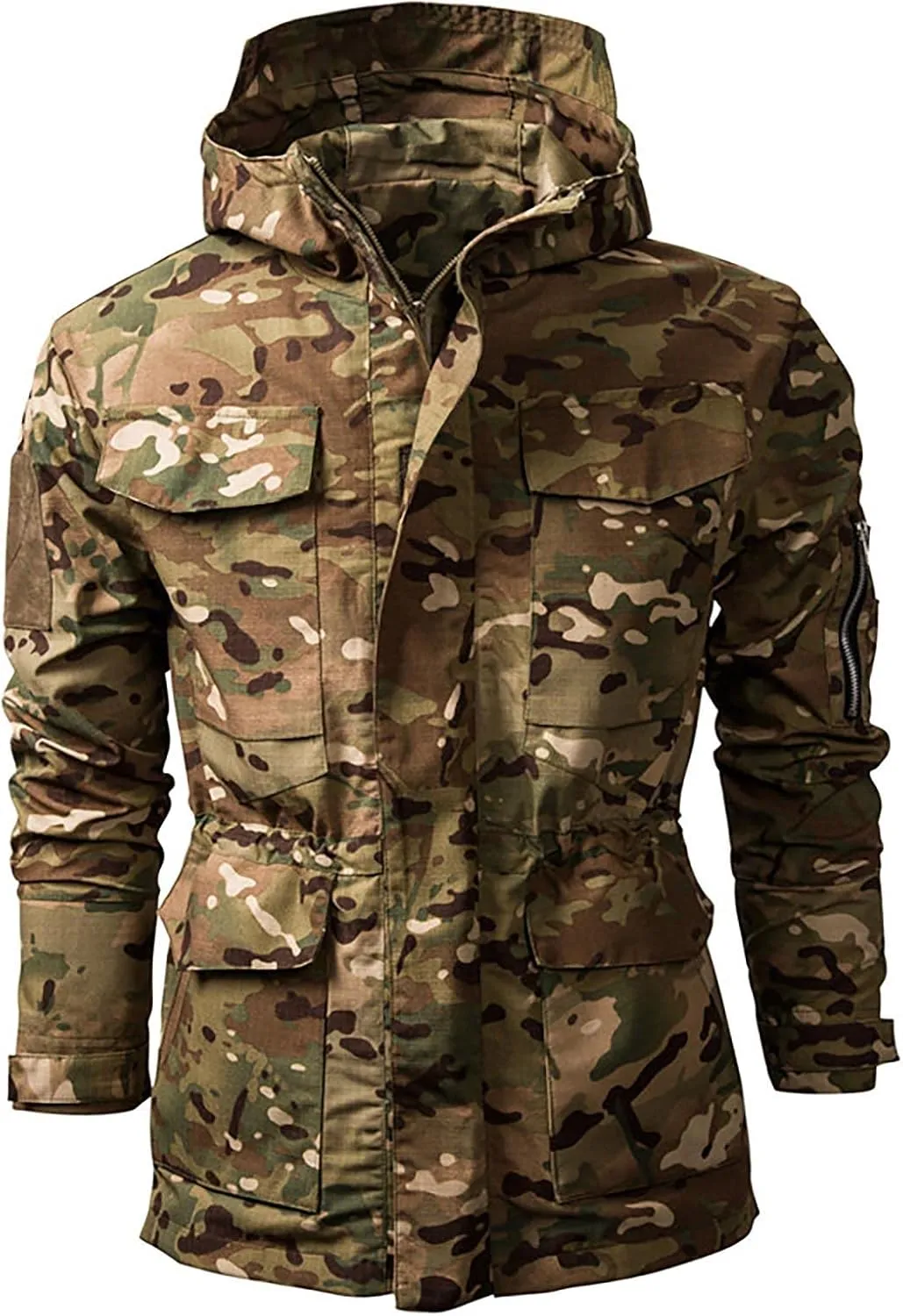 RTRDE Mens Jacket Coat with Hood Lightweight Waterproof Jacket Raincoat for Hiking Travel Tactical Jacket, S-2XL