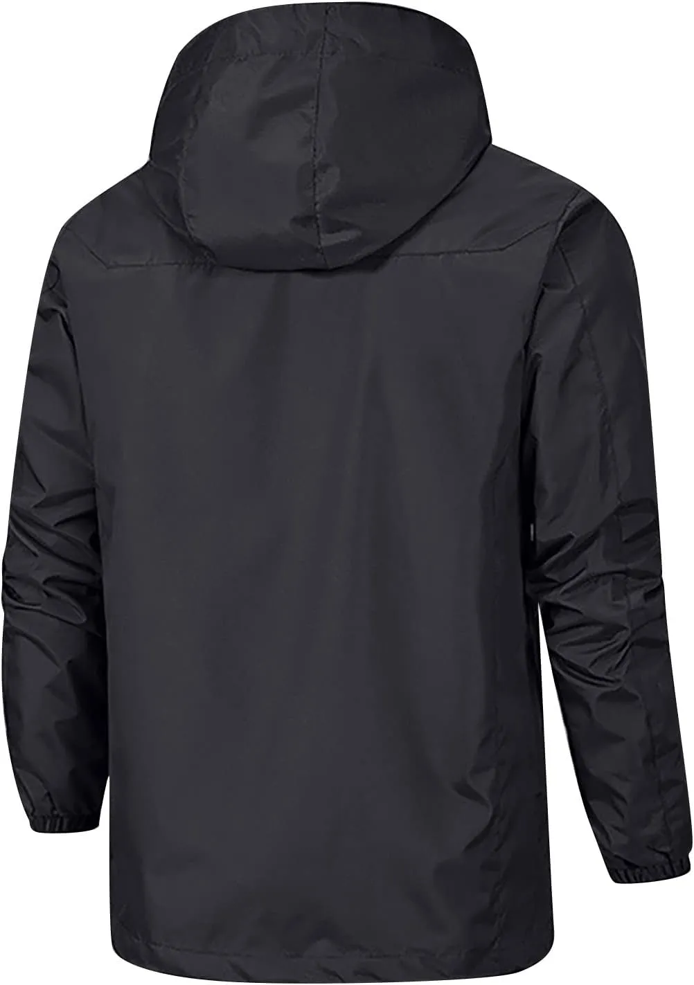 RTRDE Mens Jackets Lightweight Waterproof Rain Jacket with Hood Outdoor Raincoat Softshell Jacket Hiking, XL-5XL