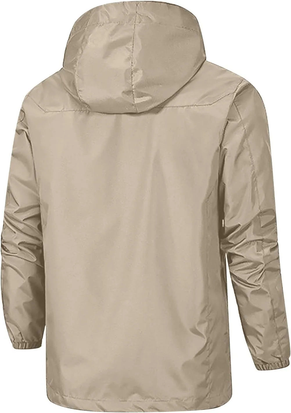RTRDE Mens Lightweight Rain Jacket Waterproof Jacket with Hood Outdoor Raincoat Softshell Jacket for Hiking, XL-5XL