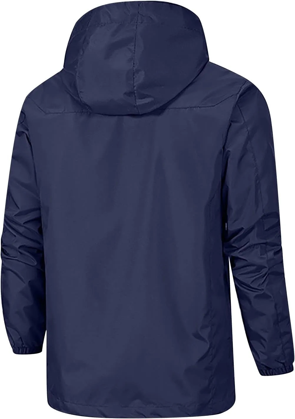 RTRDE Mens Lightweight Rain Jacket Waterproof Jacket with Hood Outdoor Raincoat Softshell Jacket for Hiking, XL-5XL
