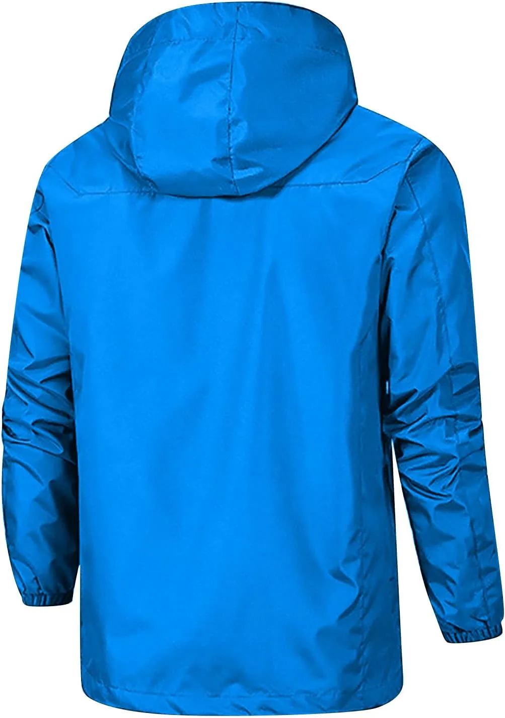 RTRDE Mens Lightweight Rain Jacket Waterproof Jacket with Hood Outdoor Raincoat Softshell Jacket for Hiking, XL-5XL