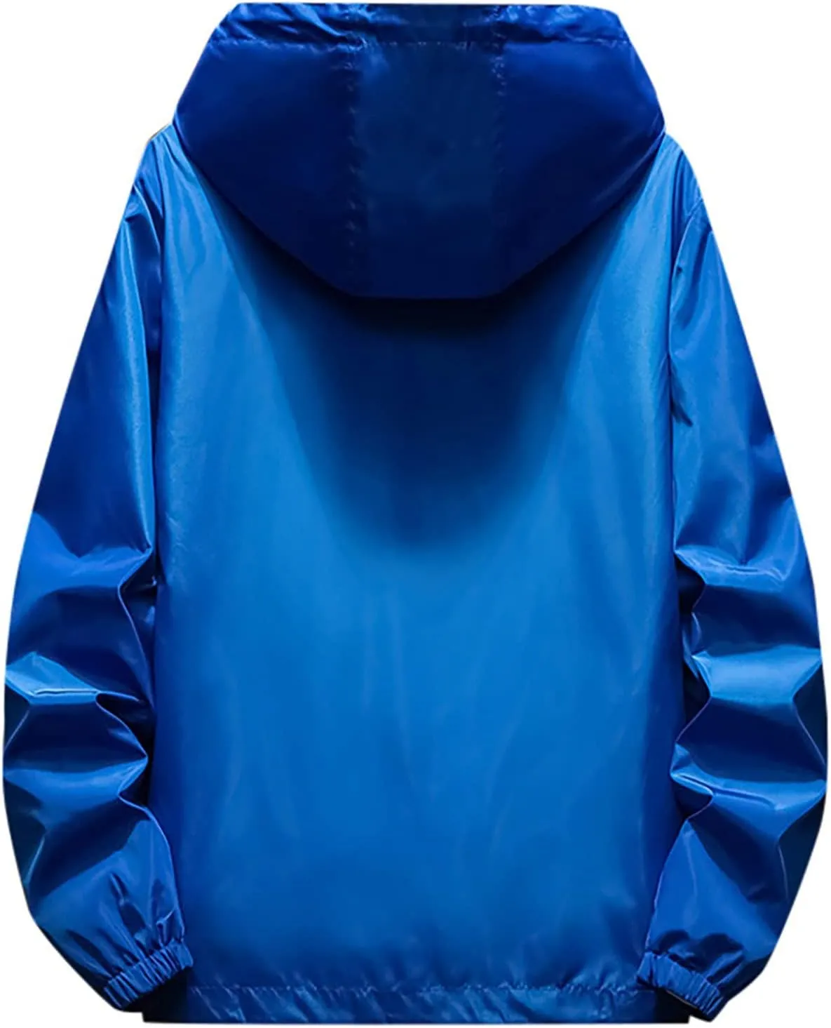 RTRDE Mens Lightweight Waterproof Rain Jacket Windbreaker Casual Refleciton Zip Up Jackets with Hood Mens, M-7XL