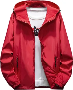 RTRDE Mens Rain Jacket Lightweight Waterproof Coated Hooded Jacket Windbreaker Raincoat Winter Jackets, M-3XL