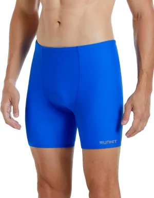 Runihit Men's Square Leg Swim Jammers Quick Dry Athletic Brief Swimsuit UFP 50  Compression Swimming Shorts