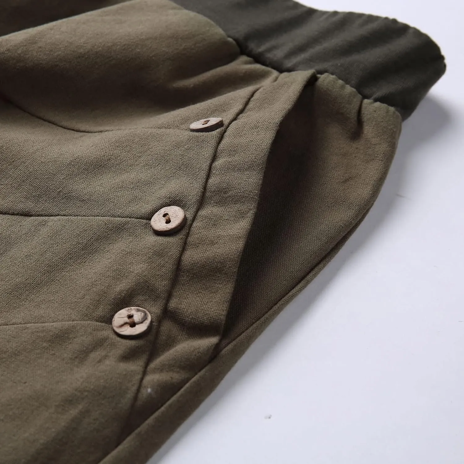 Running Shorts High Waisted Shorts Daisy Fashion Print Pocket Wide Leg Button Loose Pants Running Shorts Khaki Daisy
