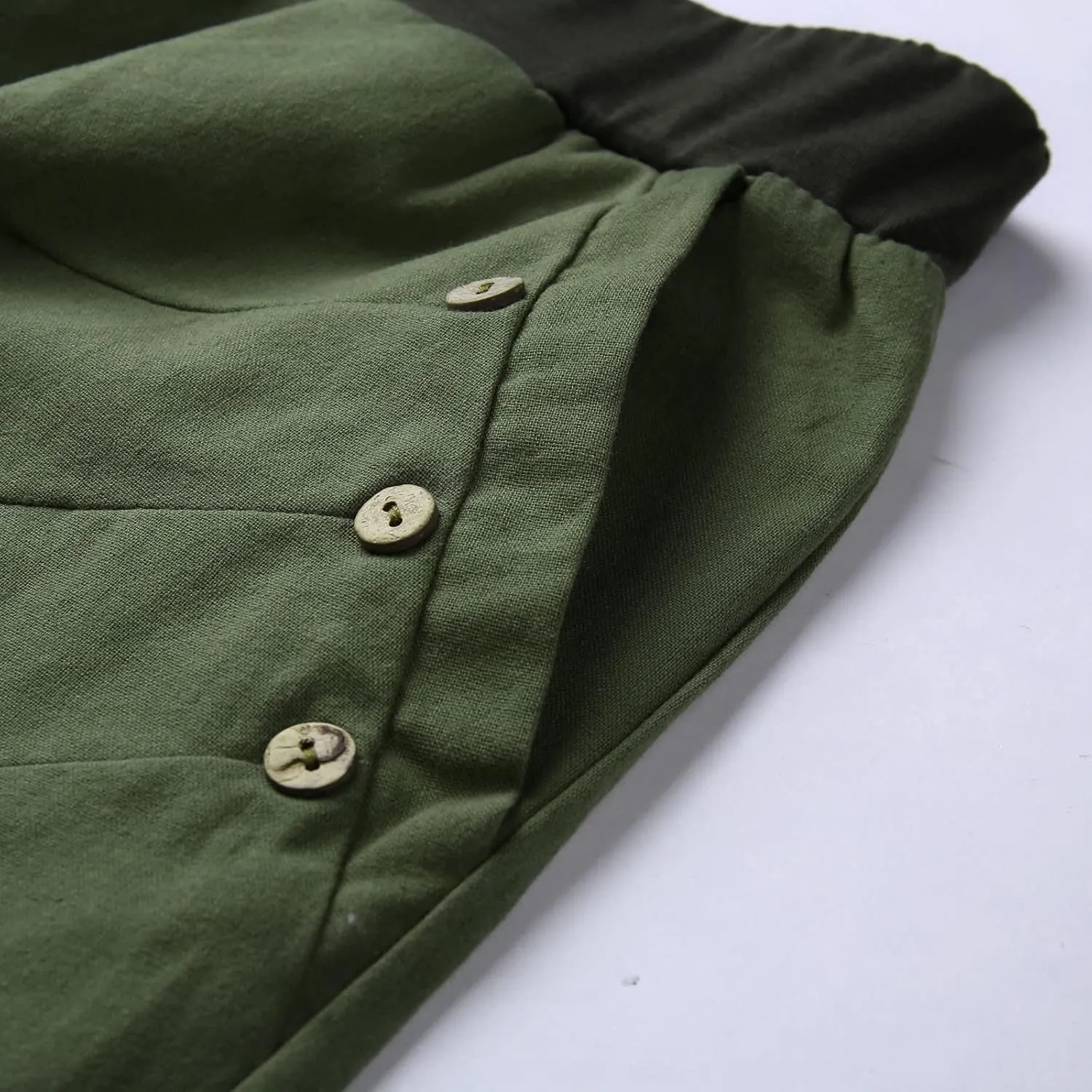 Running Shorts High Waisted Shorts Daisy Fashion Print Pocket Wide Leg Button Loose Pants Running Shorts Khaki Daisy