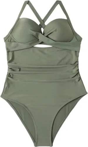 Rvidbe Athletic 1 Piece Swimsuits for Women Training Sport Tummy Control Bathing Suits Sexy Bikinis For Women