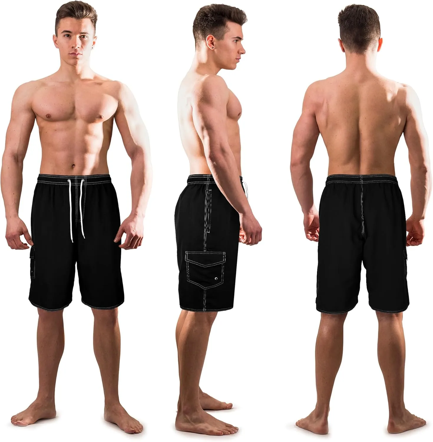 Scotamalone Mens Swim Trunks Swimming Shorts Swimwear Bathing Suits Quick Dry 11 Inch with Mesh Lining