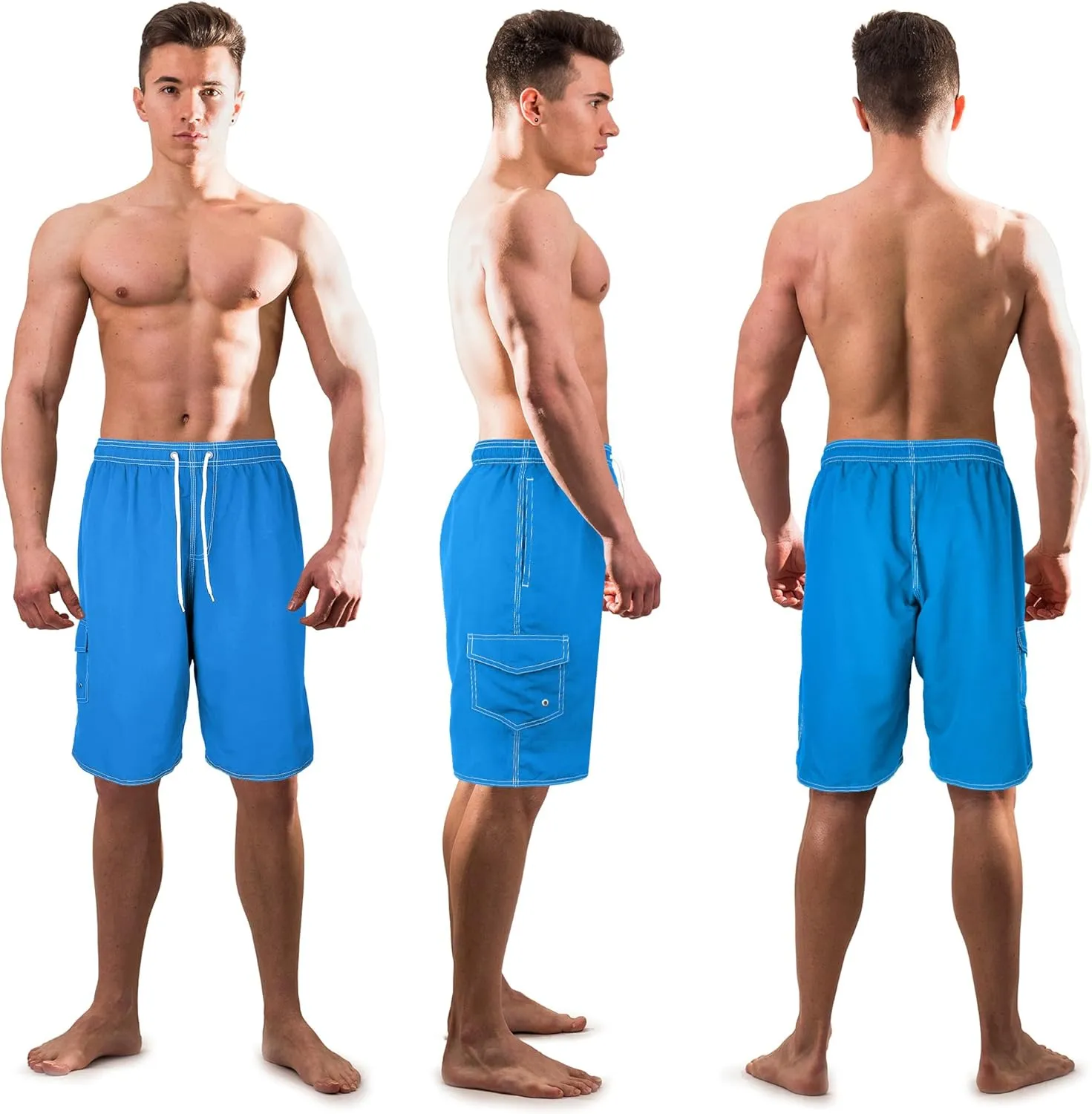 Scotamalone Mens Swim Trunks Swimming Shorts Swimwear Bathing Suits Quick Dry 11 Inch with Mesh Lining