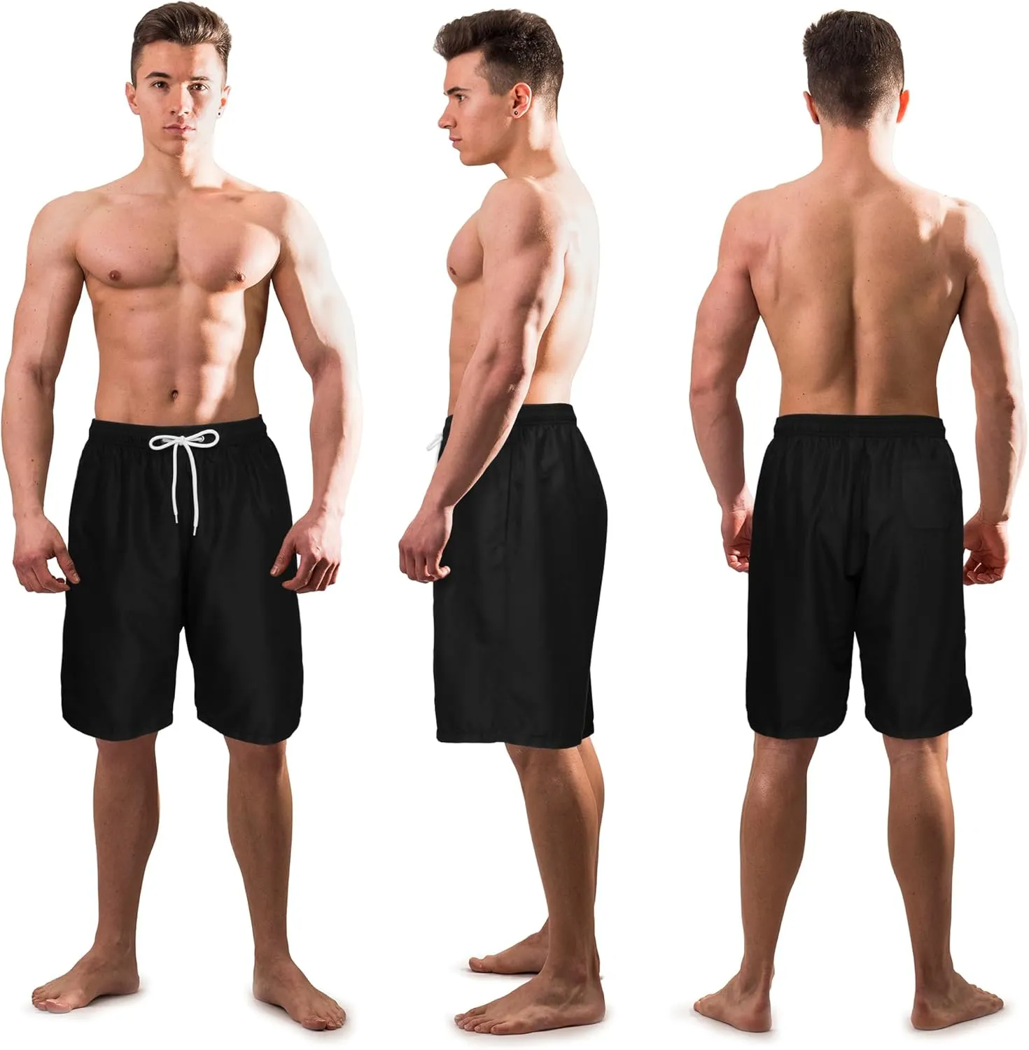 Scotamalone Mens Swim Trunks Swimming Shorts Swimwear Bathing Suits Quick Dry 11 Inch with Mesh Lining