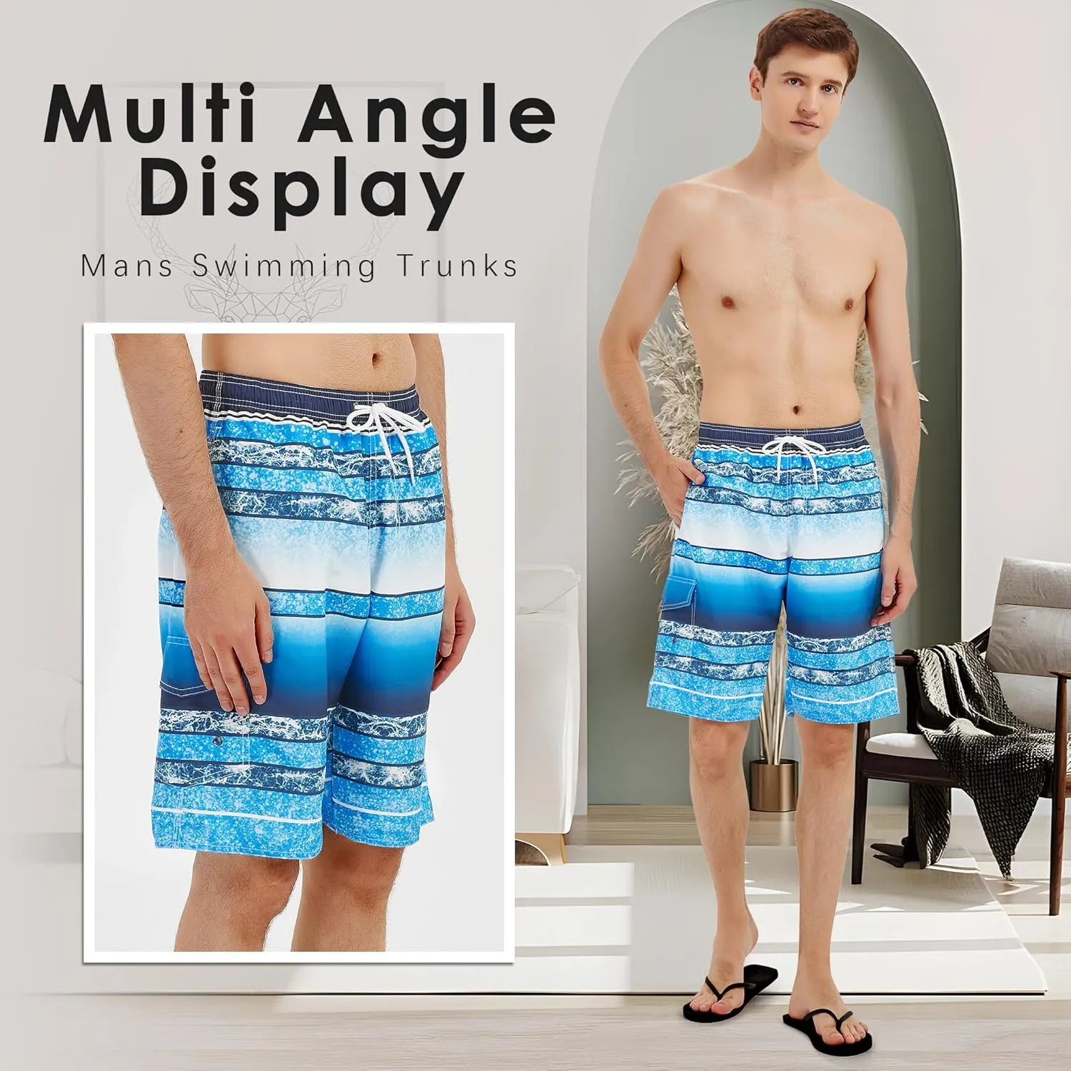 Scotamalone Mens Swim Trunks Swimming Shorts Swimwear Bathing Suits Quick Dry 11 Inch with Mesh Lining