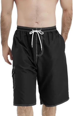 Scotamalone Mens Swim Trunks Swimming Shorts Swimwear Bathing Suits Quick Dry 11 Inch with Mesh Lining