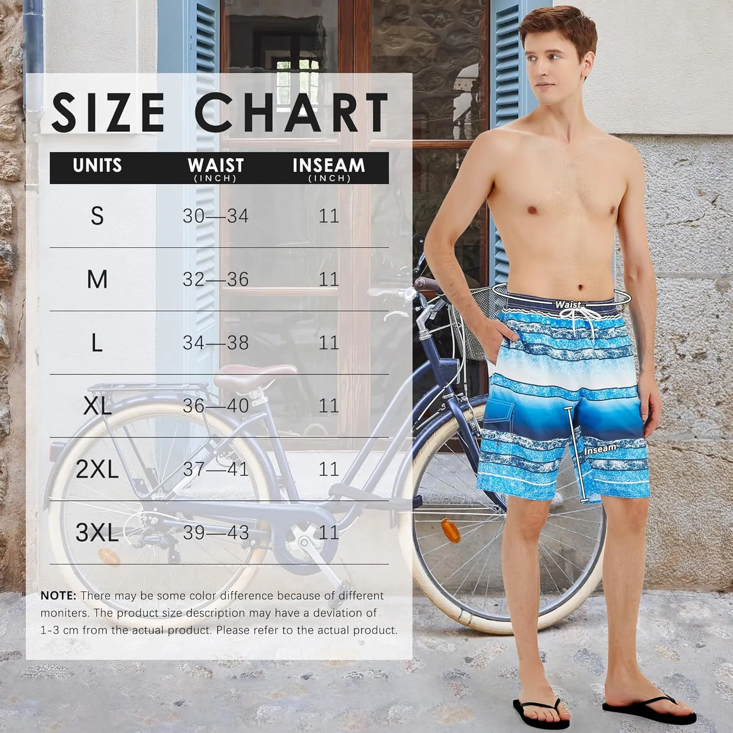 Scotamalone Mens Swim Trunks Swimming Shorts Swimwear Bathing Suits Quick Dry 11 Inch with Mesh Lining