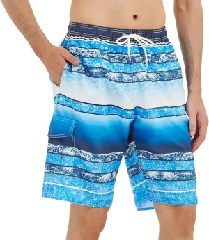 Scotamalone Mens Swim Trunks Swimming Shorts Swimwear Bathing Suits Quick Dry 11 Inch with Mesh Lining