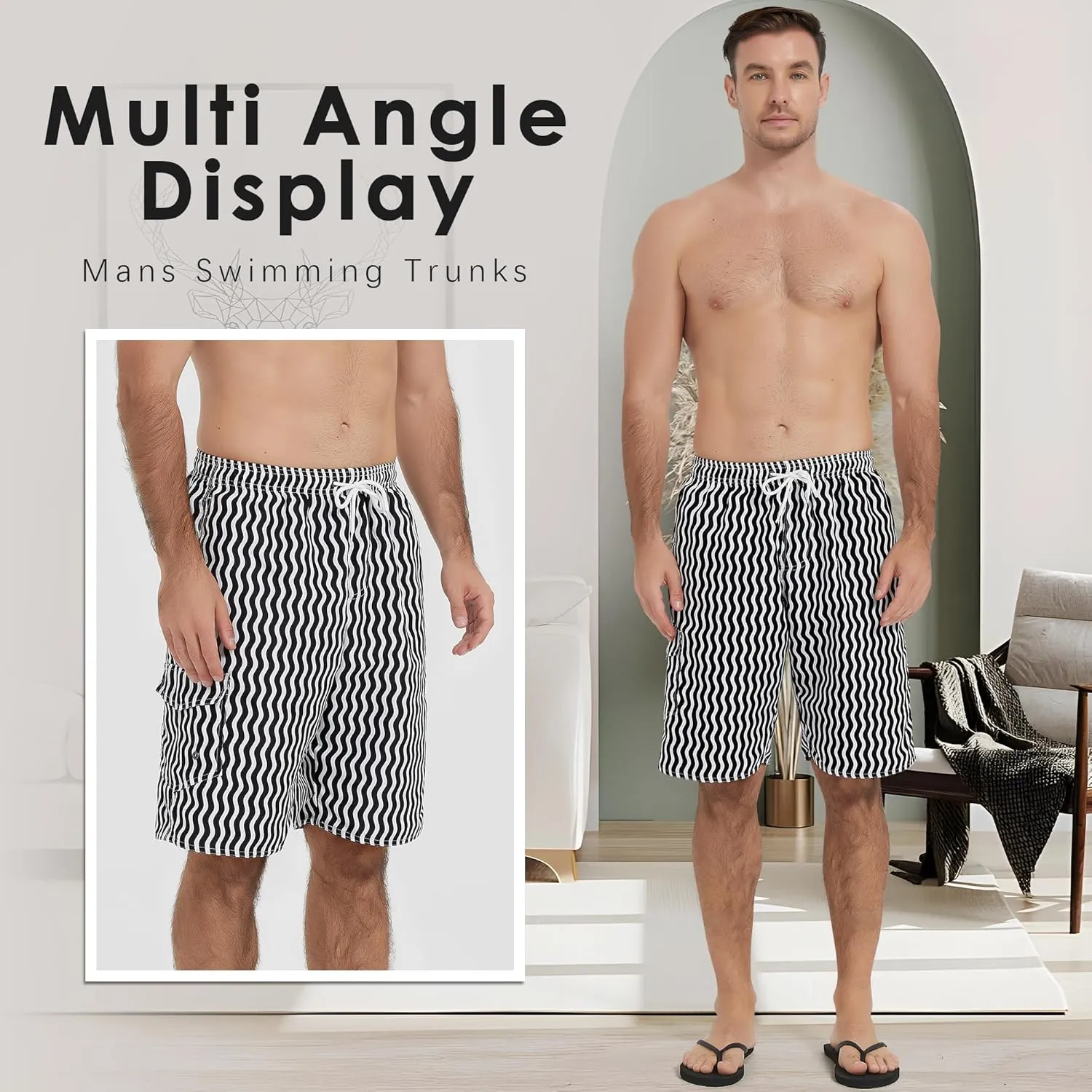 Scotamalone Mens Swim Trunks Swimming Shorts Swimwear Bathing Suits Quick Dry 11 Inch with Mesh Lining