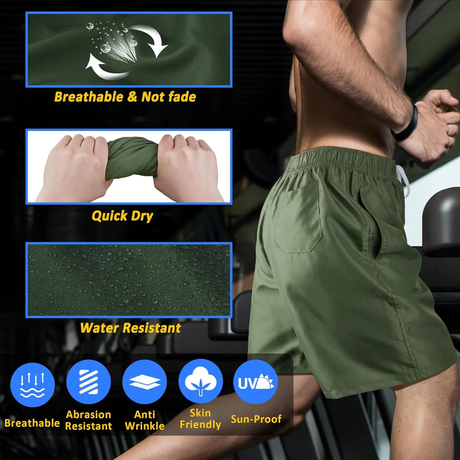 Scotamalone Mens Swim Trunks Swimming Shorts Swimwear Bathing Suits Quick Dry 7 Inch with Mesh Lining