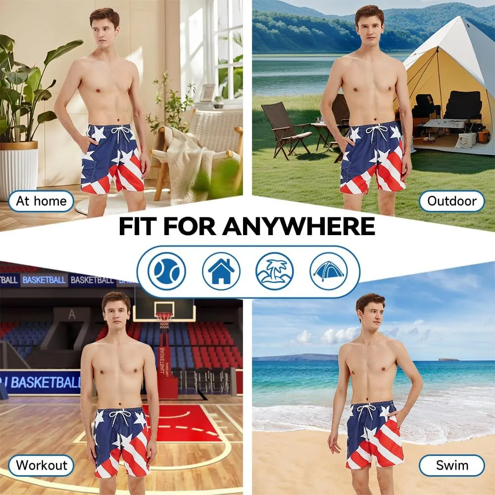 Scotamalone Mens Swim Trunks Swimming Shorts Swimwear Bathing Suits Quick Dry 7 Inch with Mesh Lining