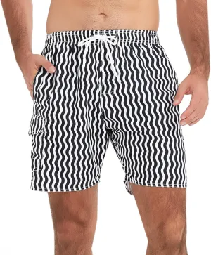 Scotamalone Mens Swim Trunks Swimming Shorts Swimwear Bathing Suits Quick Dry 7 Inch with Mesh Lining